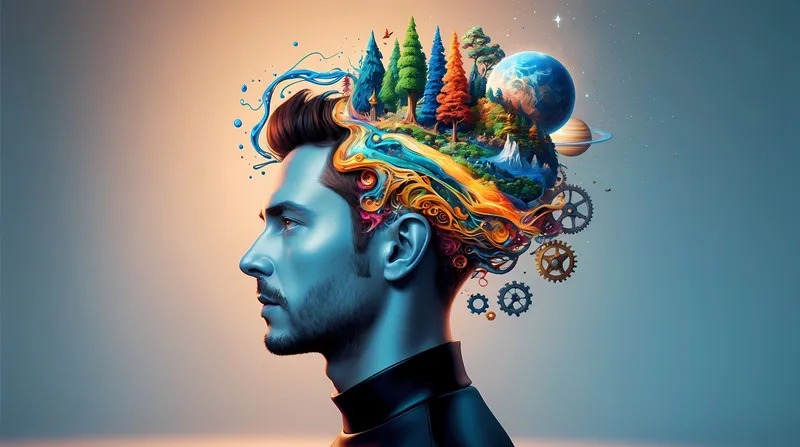 Representation collective mind process concept digital art style