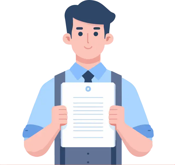 Man holding his CE requirements certificate.