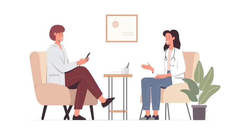 Clinical social worker connecting patient with community resources