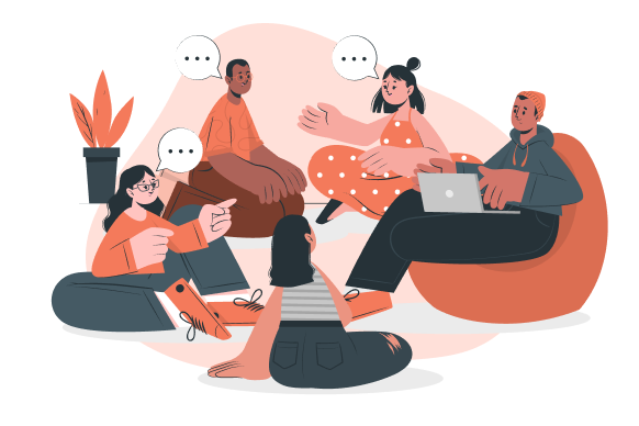 Group of individuals discussing a topic