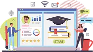 Online course graphic illustration