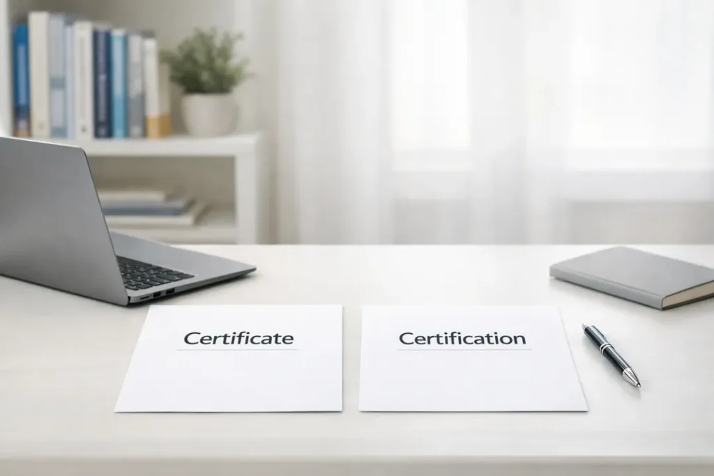 Certificate vs certification