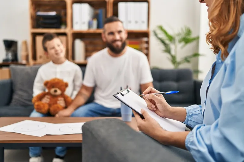 Family having psychology session