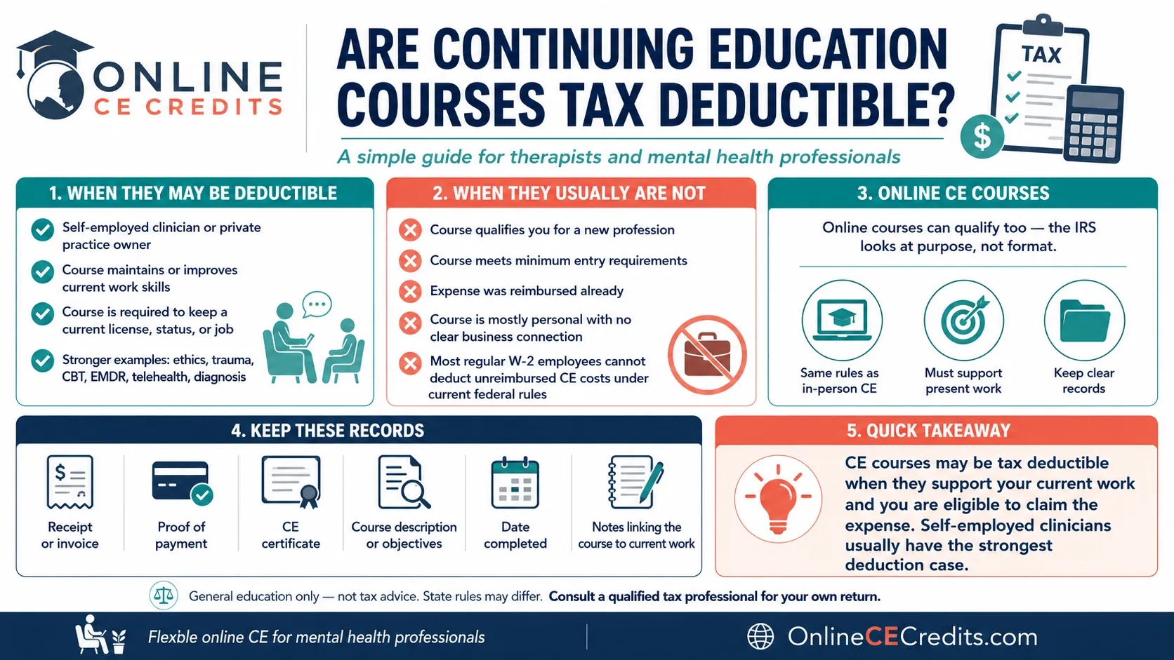 Are continuing education courses tax deductible infographic