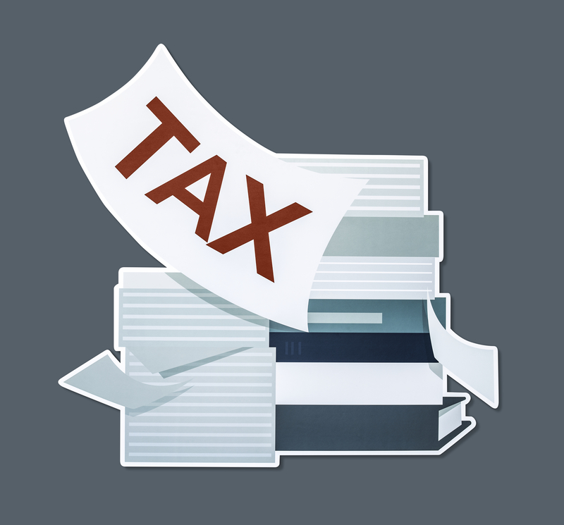 Stack papers tax concept illustration